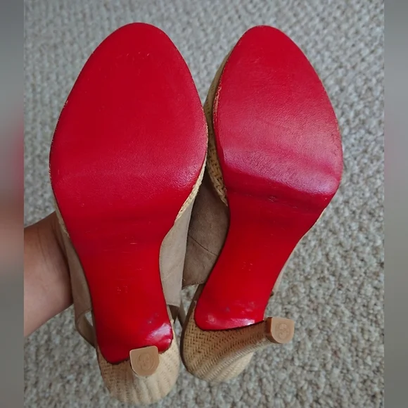 Christian Louboutin Tan Slingback Sandals